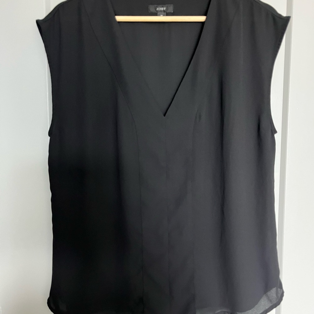 J. Crew Black V-Neck Blouse